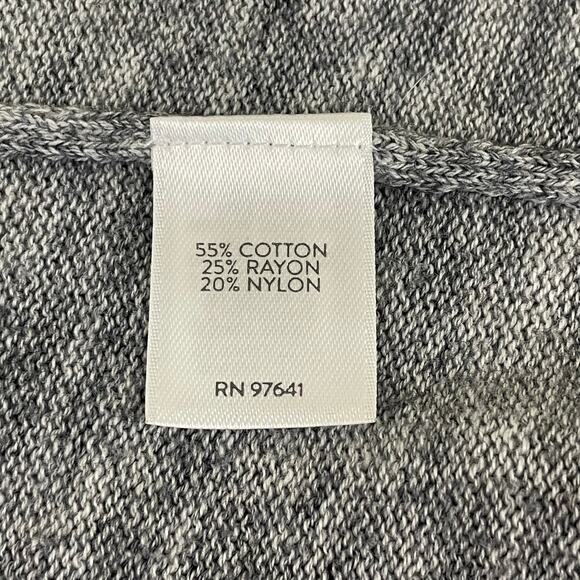 Pure Jill Women's Medium Open Front Cardigan Pockets Black White Marled - Picture 7 of 13